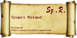 Szopri Roland névjegykártya
