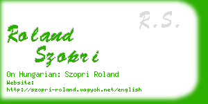 roland szopri business card